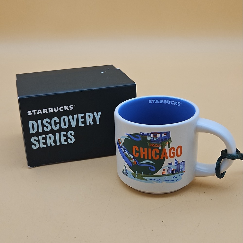 Starbucks Discovery Series Chicago Christmas Ornament Demi Mug 2oz Cup